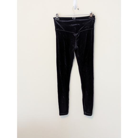 Athleta Elation Black Velvet Tights Soft Stretchy Yoga Leggings Whimsigoth Sz S - Picture 5 of 11